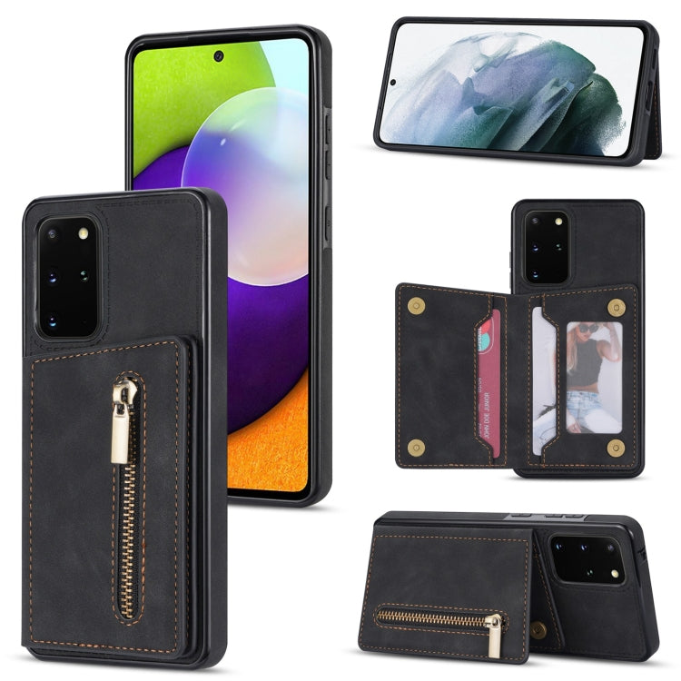 Zipper Card Holder Phone Case, For Samsung Galaxy S20 FE, For Samsung Galaxy S20 Ultra, For Samsung Galaxy S21 Ultra 5G, For Samsung Galaxy S21+ 5G, For Samsung Galaxy S21 5G, For Samsung Galaxy S21 FE 5G, For Samsung Galaxy S22 5G