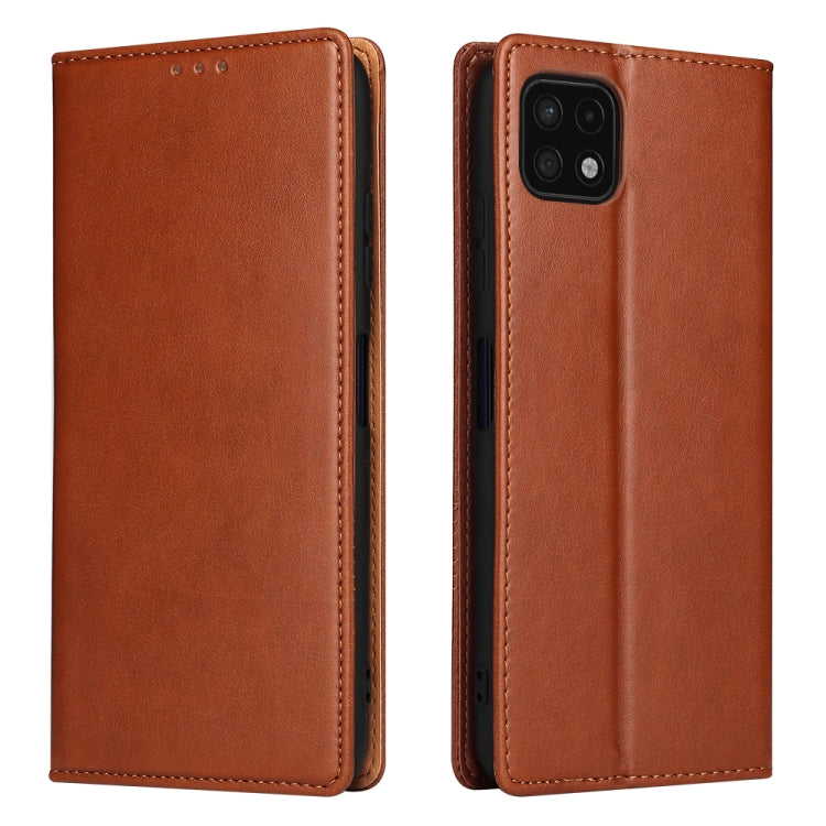 Fierre Shann PU Genuine Leather Texture Leather Phone Case, For Samsung Galaxy A02s, For Samsung Galaxy A13 5G, For Samsung Galaxy A33 5G, For Samsung Galaxy A53 5G, For Samsung Galaxy A73 5G, For Samsung Galaxy S21 FE 5G, For Samsung Galaxy A22 5G