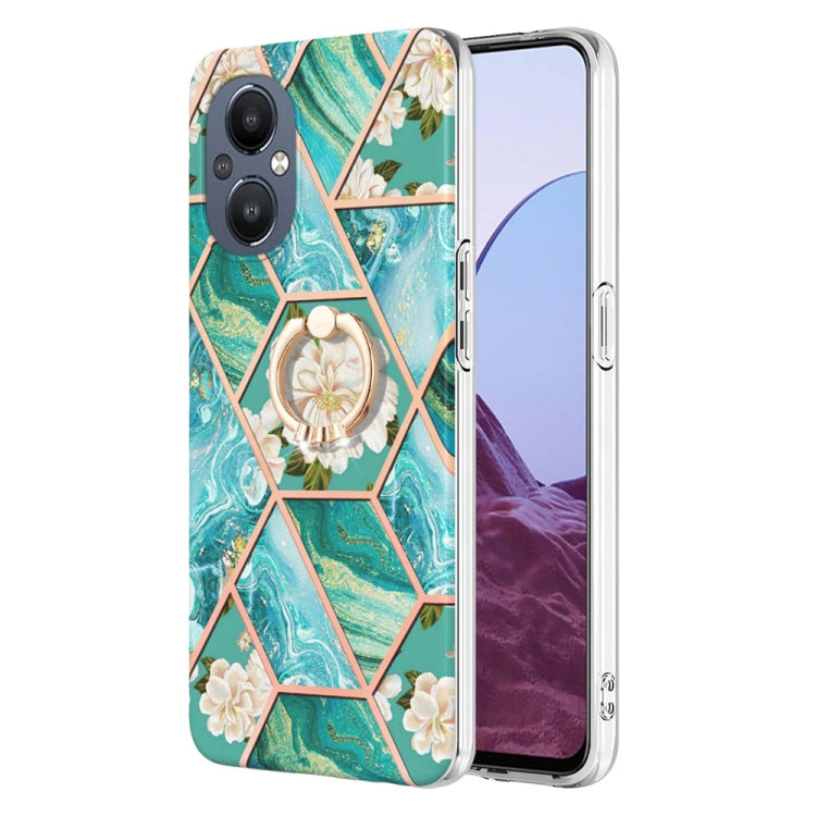 Splicing Marble Flower Pattern TPU Ring Holder Case, For Nokia G20 / G10, For Nokia G21 / G11, For OnePlus Nord N20 5G