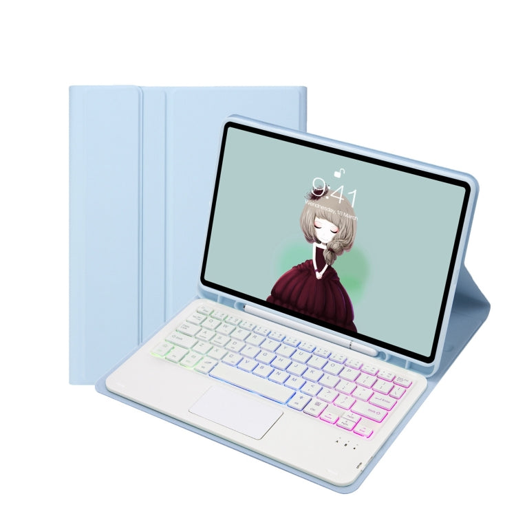 T07B-AS Skin Feel Pen Slot Touch Pad Bluetooth Keyboard Leather Tablet Case, For iPad 9.7 2018&2017 / Pro 9.7 / Air 2, For iPad 10.2 2021&2020&2019/Air 2019/Pro 10.5, For iPad Air 11 2025 / 2024 / Pro 11 2021&2020&2018