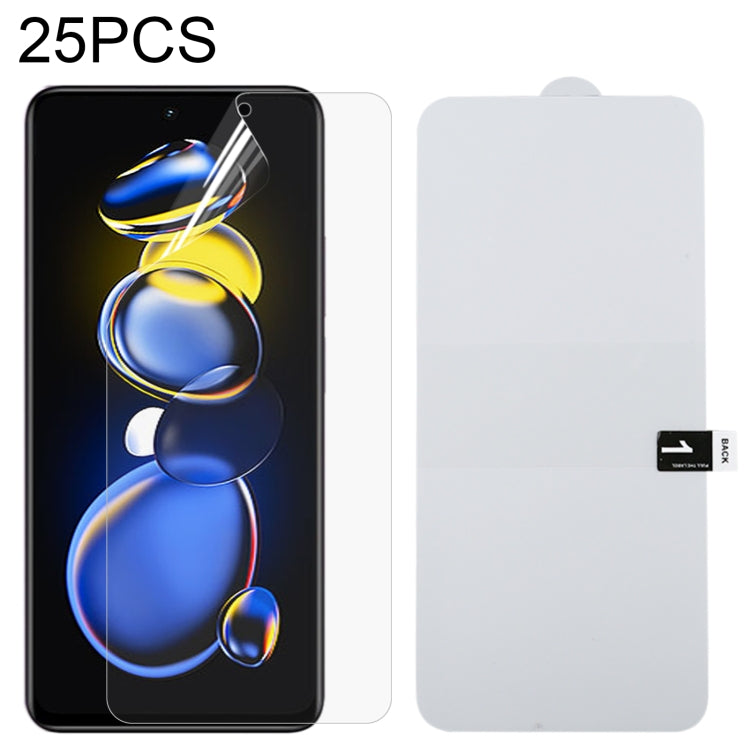 25 PCS Full Screen Protector Explosion-proof Hydrogel Film, For Samsung Galaxy A13 / A23 5G (25 PCS), For Samsung Galaxy A23 (25 PCS), For Samsung Galaxy A73 (25 PCS), For Xiaomi Redmi Note 11T Pro/11T Pro+ (25 PCS)