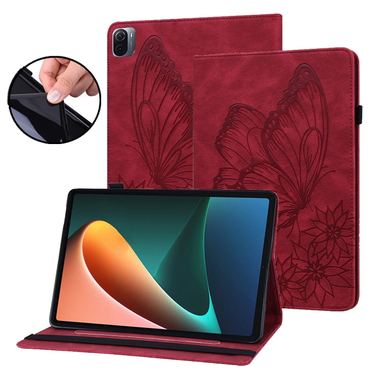 Big Butterfly Embossed Leather Tablet Case, For Xiaomi Pad 5, For Xiaomi Pad 5 Pro