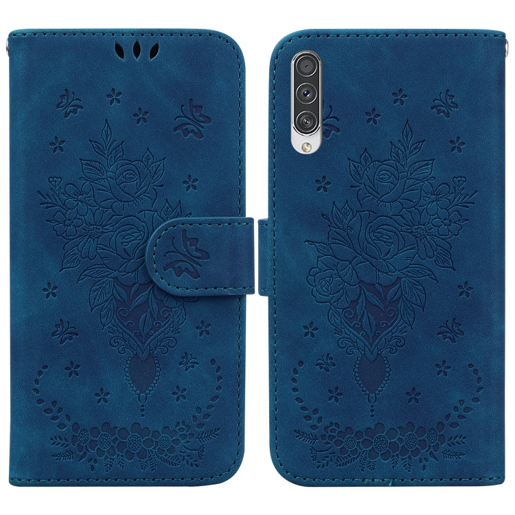 Butterfly Rose Embossed Leather Phone Case, For Samsung Galaxy A50 / A30s / A50s, For Samsung Galaxy A53 5G, For Samsung Galaxy A70 / A70s, For Samsung Galaxy A73 5G, For Samsung Galaxy A11 / M11 EU Version, For Samsung Galaxy A41