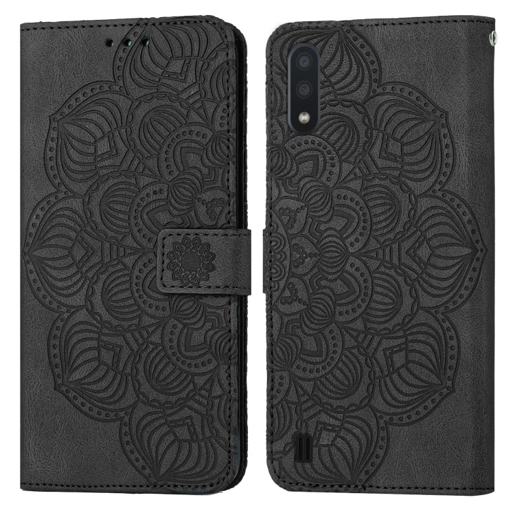 Mandala Embossed Flip Leather Phone Case, For Samsung Galaxy A01, For Samsung Galaxy A02s 164mm, For Samsung Galaxy A02s 166mm, For Samsung Galaxy A03s 164mm, For Samsung Galaxy A03s 166mm, For Samsung Galaxy A11, For Samsung Galaxy A12