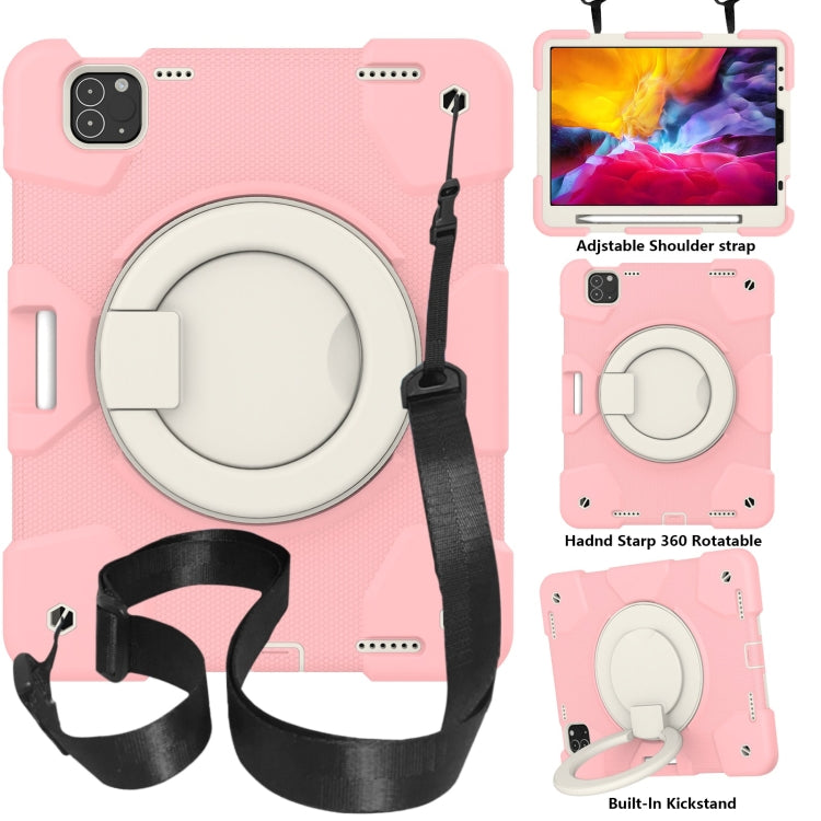 Silicone + PC Full Body Protection Tablet Case With Holder & Strap, For Samsung Galaxy Tab A8 10.5 2021, For iPad 10.2 2019/10.2 2020/10.2 2021, For iPad 9.7 2018, For iPad Pro 11 2020/Pro 11 2018/Air 2020/Air 2022