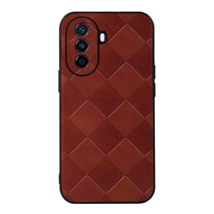 Weave Plaid PU Phone Case, For Huawei Enjoy 50/nova Y70/nova Y70 Plus