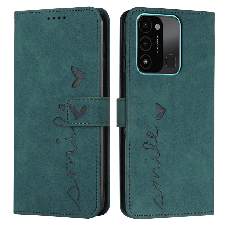 Skin Feel Heart Pattern Leather Phone Case, For Tecno Spark 8P, For Tecno Spark Go 2022