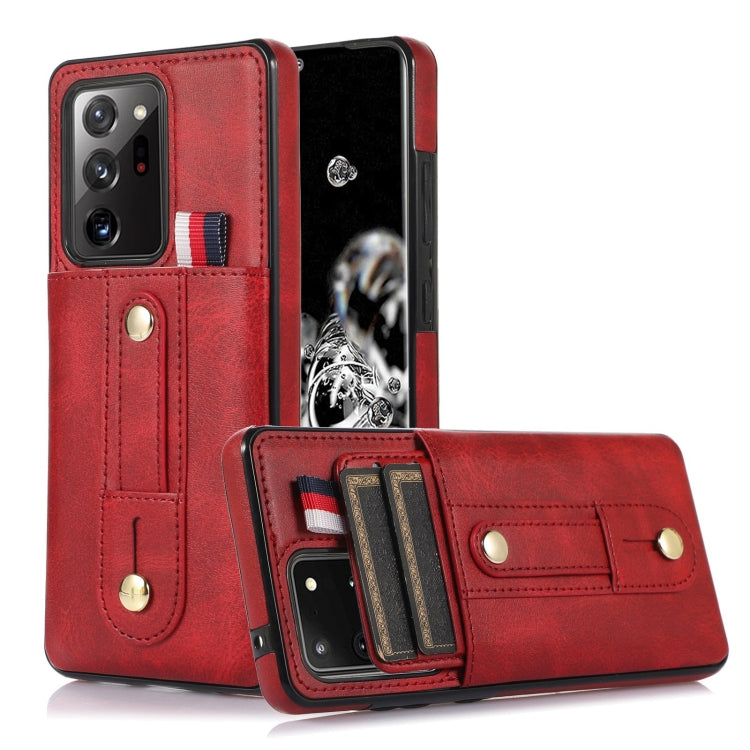 Wristband Kickstand Wallet Leather Phone Case, For Samsung Galaxy Note20 Ultra