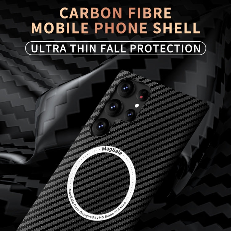 Carbon Fiber Texture MagSafe Magnetic Phone Case, For Samsung Galaxy S22 5G, For Samsung Galaxy S22 Plus 5G, For Samsung Galaxy S22 Ultra 5G, For Samsung Galaxy S21 5G, For Samsung Galaxy S21 Plus 5G, For Samsung Galaxy S21 Ultra 5G