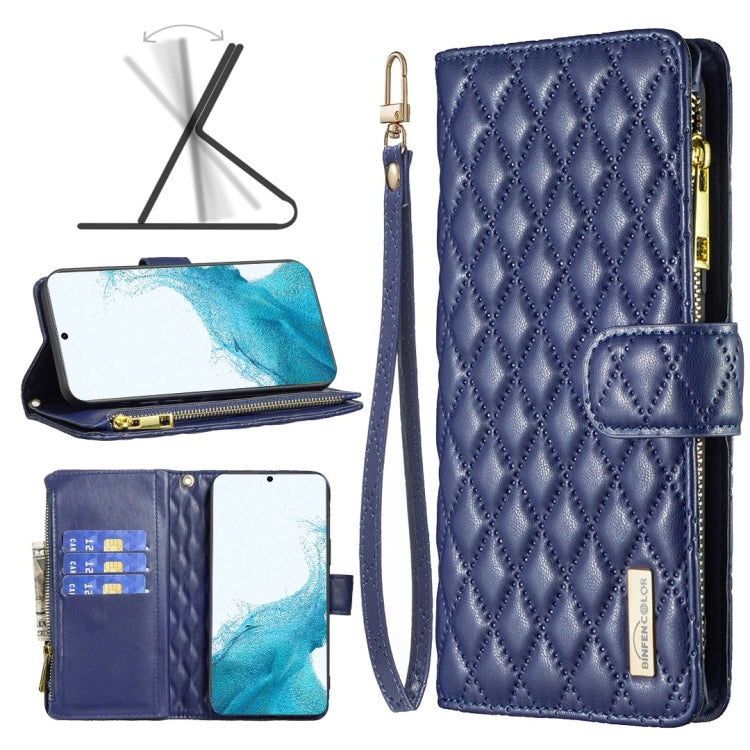 Diamond Lattice Zipper Wallet Leather Flip Phone Case, For Samsung Galaxy S22 5G, For Samsung Galaxy S22+ 5G, For Samsung Galaxy S22 Ultra 5G, For Samsung Galaxy S21 5G, For Samsung Galaxy S21+ 5G, For Samsung Galaxy S21 Ultra 5G