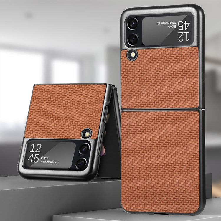 Fiber Texture Fold Shockproof Phone Case, For Samsung Galaxy Z Flip4