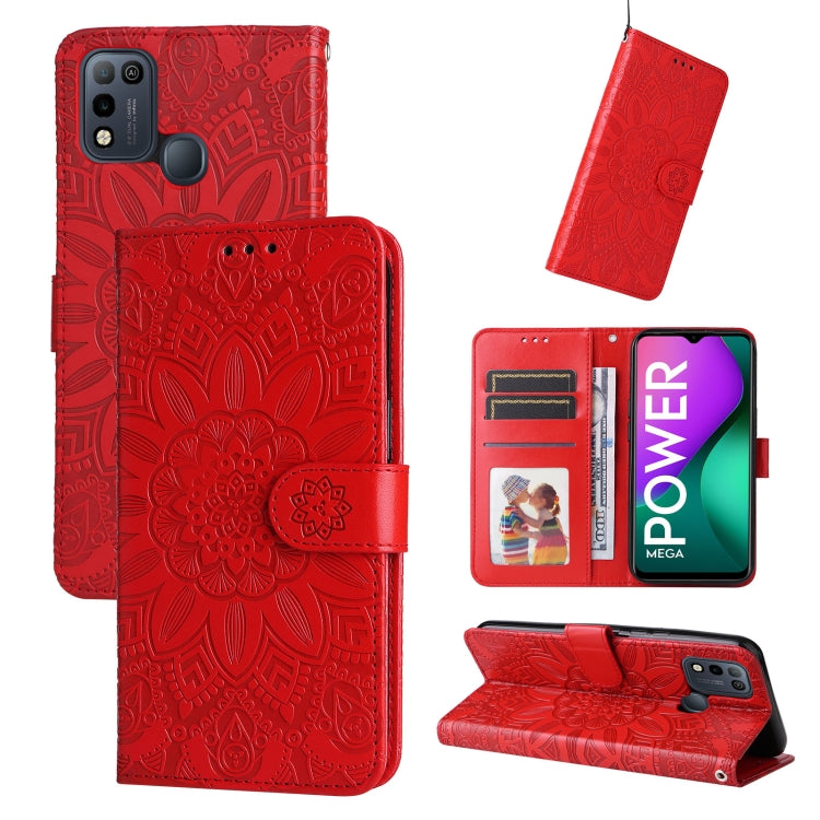 Embossed Sunflower Leather Phone Case, For Infinix Hot 11s NFC, For Infinix Hot 11, For Infinix Hot 11s, For Infinix Hot 12i, For Infinix Smart 5