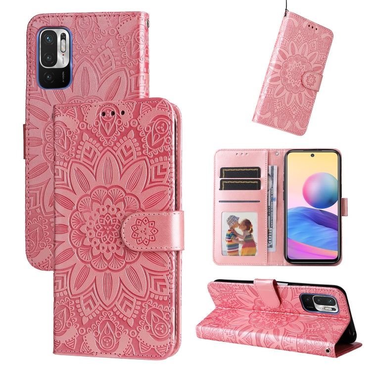 Embossed Sunflower Leather Phone Case, For Xiaomi Redmi Note 10 5G, For Xiaomi Redmi Note 10 Pro / Note 10 Pro Max, For Xiaomi Redmi Note 11 5G / Poco M4 Pro 5G, For Xiaomi Redmi Note 11E, For Xiaomi Redmi Note 11 Pro 5G