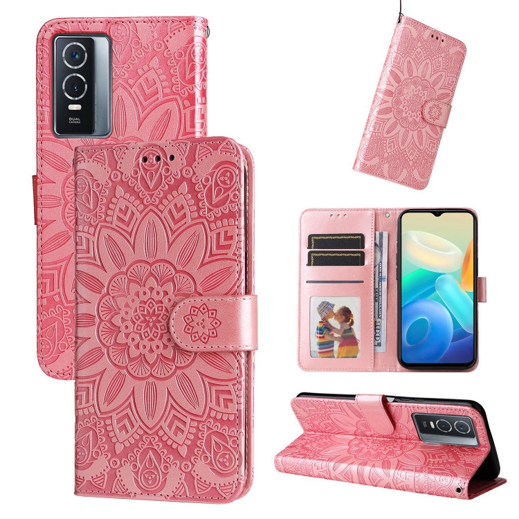 Embossed Sunflower Leather Phone Case, For vivo S12 Pro / V23 Pro, For vivo S12 / V23 5G, For vivo Y15s 2021 / Y15a / Y10 4G, For vivo Y20, For vivo Y21 2021 / Y21s / Y33s, For vivo Y55 5G / Y75 5G / T1 5G, For vivo Y76s / Y76 5G
