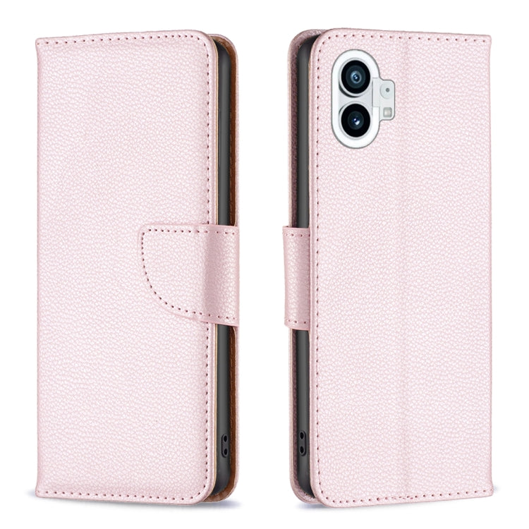 Litchi Texture Pure Color Leather Phone Case, For Nothing Phone 1
