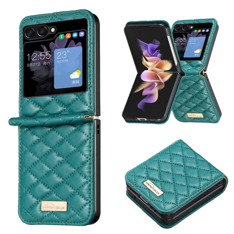 Elegant Rhombic Texture Leather Phone Case, For Samsung Galaxy Z Flip4, For Samsung Galaxy Z Flip5