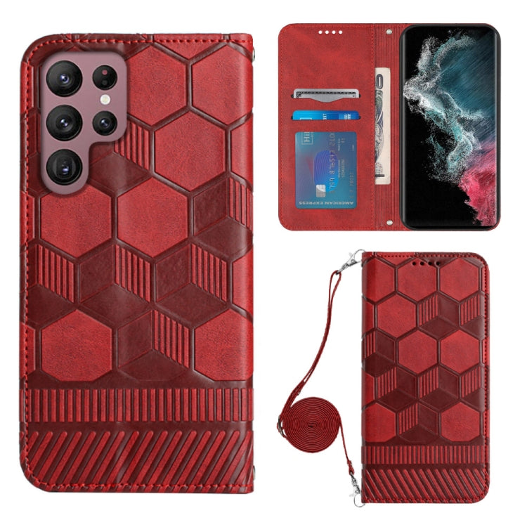 Crossbody Football Texture Magnetic PU Phone Case, For Samsung Galaxy S21 Ultra 5G, For Samsung Galaxy S22 5G, For Samsung Galaxy S22+ 5G, For Samsung Galaxy S22 Ultra 5G
