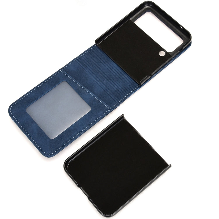Skin-feeling Half-split External Card Slot Folding Phone Case, For Samsung Galaxy Z Flip3 5G, For Samsung Galaxy Z Flip4 5G