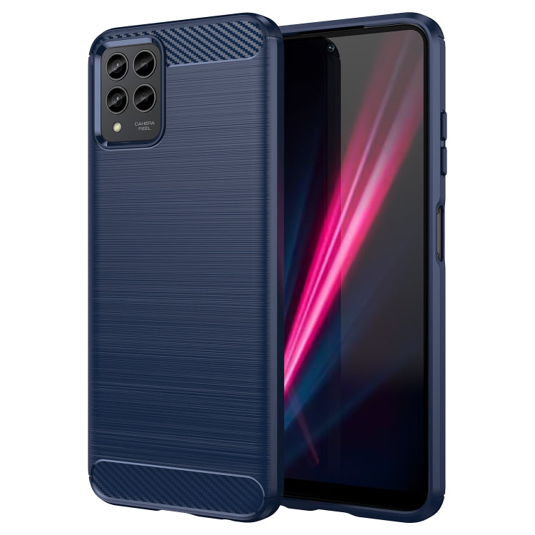 Brushed Texture Carbon Fiber TPU Phone Case, For T-Mobile REVVL 6 Pro 5G