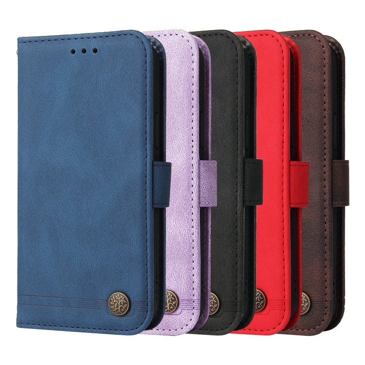 Skin Feel Life Tree Metal Button Leather Phone Case, For vivo Y02s, For vivo Y75 4G / S10e, For vivo Y77 5G, For Xiaomi Poco C40, For Xiaomi Poco M4 5G