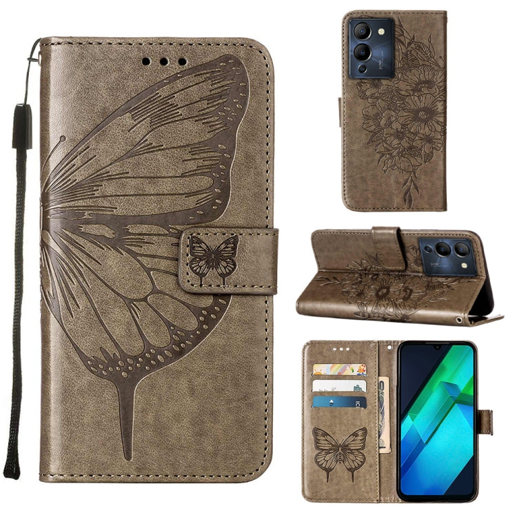 Embossed Butterfly Flip Leather Phone Case, For Infinix Hot 12 Play/Hot 12 Play NFC X6816C, For Infinix Hot 12i X665, For Infinix Hot 12 X6817, For Infinix Note 12 Pro 4G, For Infinix Note 12 Pro 5G, For Infinix Note 12 G96