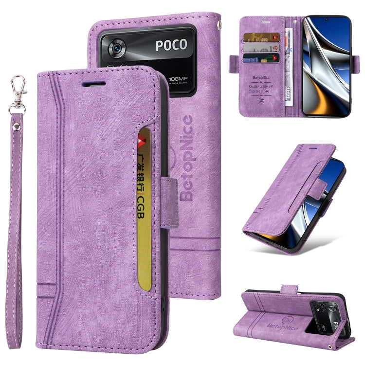 BETOPNICE Dual-side Buckle Leather Phone Case, For Xiaomi Poco X4 Pro 5G