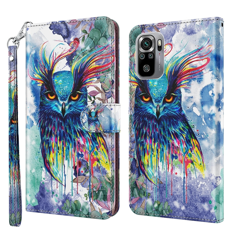 3D Painting Pattern TPU + PU Phone Case, For Xiaomi Poco F4, For Xiaomi Poco F4 GT, For Xiaomi Poco M5, For Xiaomi Poco M5S/Redmi Note 10/Note 10S