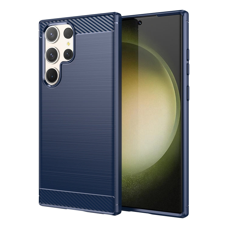 Brushed Texture Carbon Fiber TPU Phone Case, For Samsung Galaxy S23 5G, For Samsung Galaxy S23+ 5G, For Samsung Galaxy S23 Ultra 5G