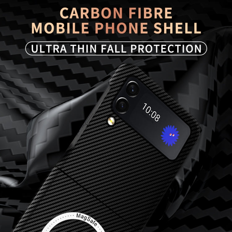 Carbon Fiber Texture MagSafe Magnetic Phone Case, For Samsung Galaxy Z Flip4 5G, For Samsung Galaxy Z Fold3 5G
