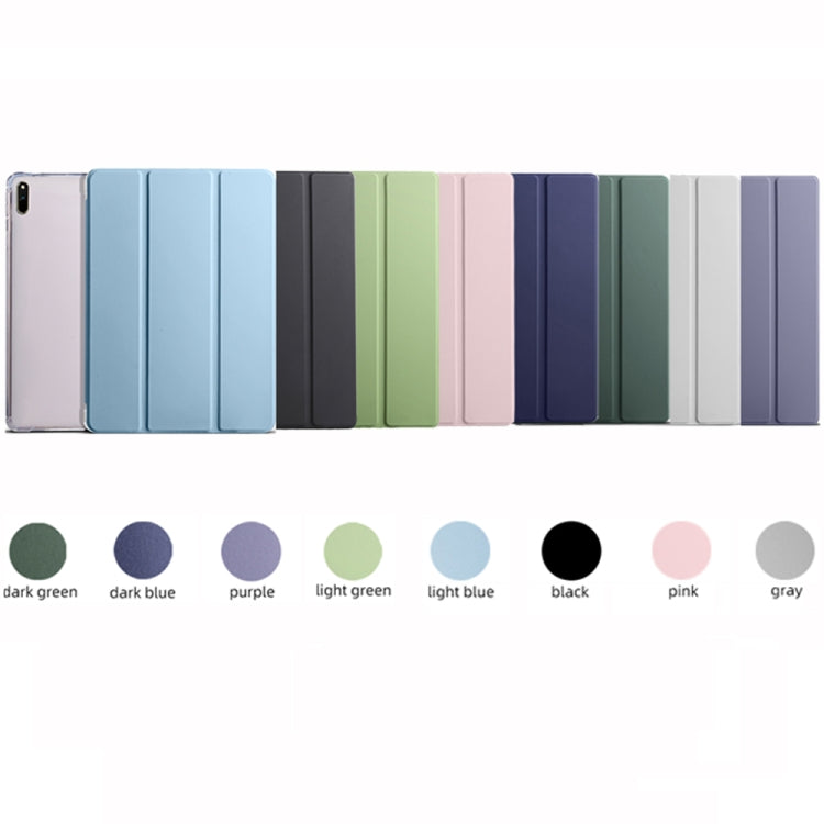 3-folding Transparent TPU Smart Leather Tablet Case, For Huawei MatePad 11 2021