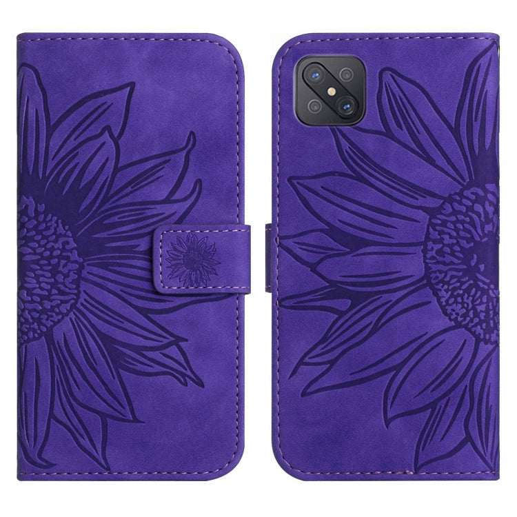 Skin Feel Sun Flower Pattern Flip Leather Phone Case with Lanyard, For OPPO Reno4 5G, For OPPO Reno4 Lite/A93 4G, For OPPO Reno4 Pro 5G, For OPPO Reno4 Z 5G/A92S