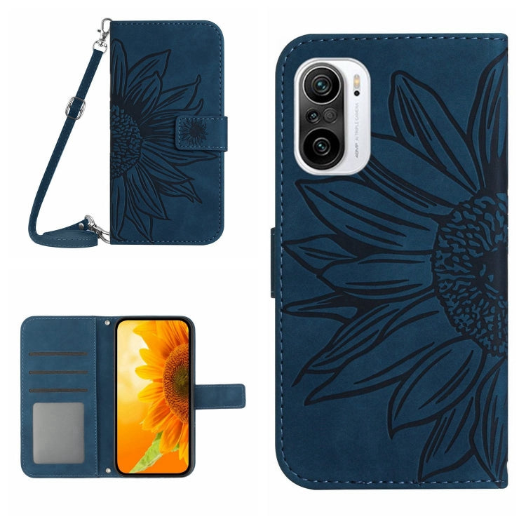 Skin Feel Sun Flower Pattern Flip Leather Phone Case with Lanyard, For Xiaomi Redmi A1, For Xiaomi Redmi A1+, For Xiaomi Redmi K30 Pro / Poco F2 Pro, For Xiaomi Redmi K40 / K40 Pro / Poco F3 / F3 Pro / 11i / 11X / 11X Pro, For Xiaomi Redmi K40 / K40 Pro /