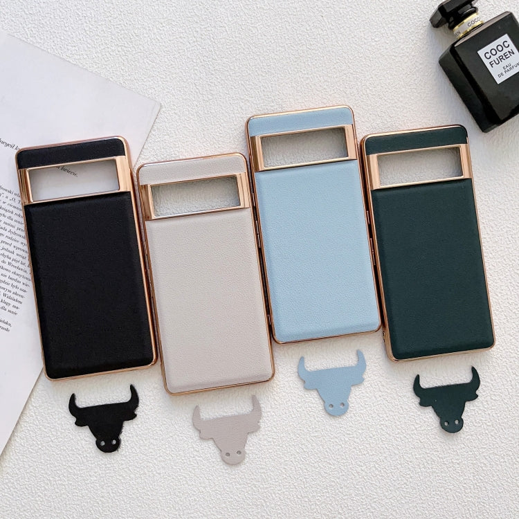 Waves Series Nano Electroplating Genuine Leather Phone Case, For Google Pixel 6, For Google Pixel 6 Pro, For Google Pixel 6a, For Google Pixel 7, For Huawei Enjoy 50 4G