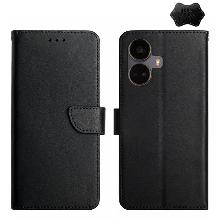Genuine Leather Fingerprint-proof Flip Phone Case, For Motorola Moto E22s, For Realme 9i 5G, For Realme 10 Pro+