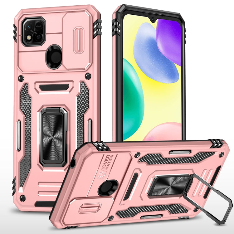 Armor PC + TPU Camera Shield Phone Case, For Xiaomi 11T, For Xiaomi Poco X4 Pro 5G, For Xiaomi Redmi 10, For Xiaomi Redmi 10C, For Xiaomi Redmi 9A, For Xiaomi Redmi Note 11 Pro, For Xiaomi Redmi 9C / 10A