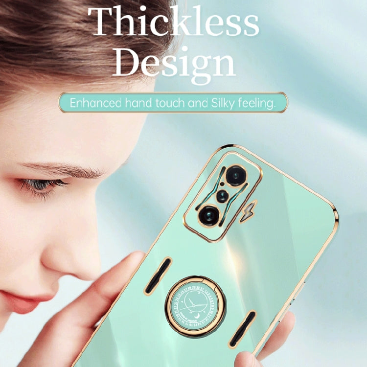 XINLI Straight Edge 6D Electroplate TPU Phone Case with Ring Holder, For Xiaomi Redmi K50 Gaming, For Xiaomi Redmi A1 4G, For Xiaomi Redmi A1+, For Xiaomi Redmi 10A, For Xiaomi Redmi 10C, For Xiaomi Black Shark 5