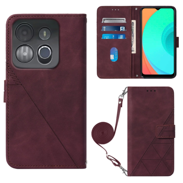 Crossbody 3D Embossed Flip Leather Phone Case, For Infinix Hot 20 4G, For Infinix Hot 20 5G, For Infinix Hot 20 Play, For Infinix Hot 20S/20 Pro, For Infinix Smart 7