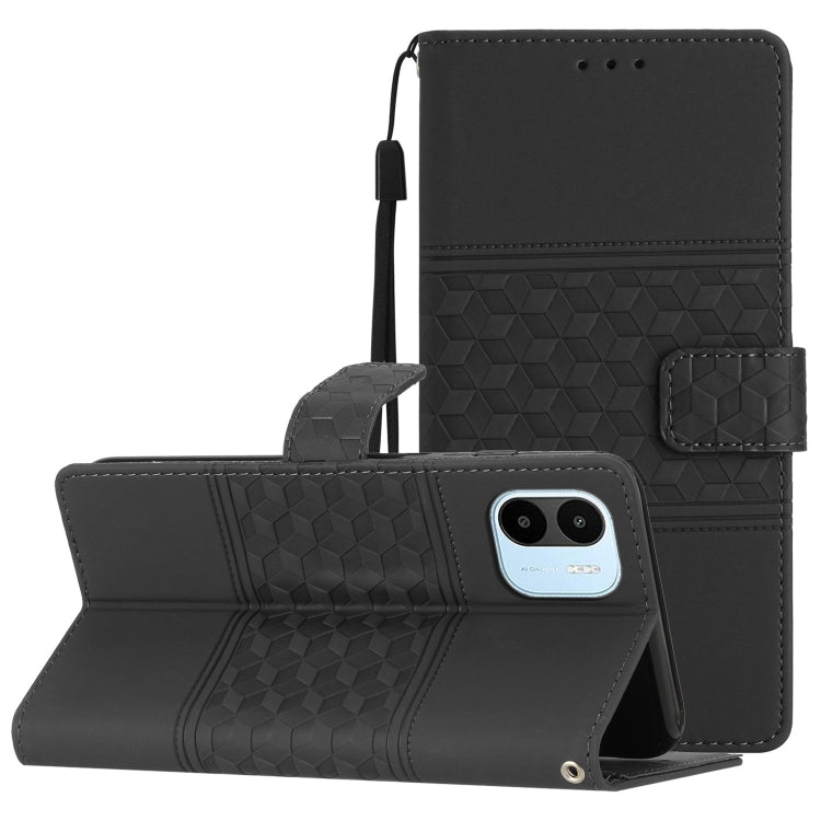 Diamond Embossed Skin Feel Leather Phone Case with Lanyard, For Xiaomi Redmi Note 9 5G / Note 9T, For Xiaomi Redmi 9A, For Xiaomi Redmi 9C, For Xiaomi Redmi 10, For Xiaomi Redmi 10 2022, For Xiaomi Redmi 10A, For Xiaomi Redmi 10C, For Xiaomi Redmi A1