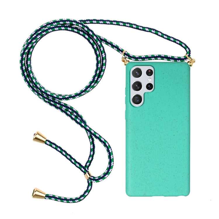 Wheat Straw Material + TPU Protective Case with Lanyard, For Samsung Galaxy S23 5G, For Samsung Galaxy S23+ 5G, For Samsung Galaxy S23 Ultra 5G