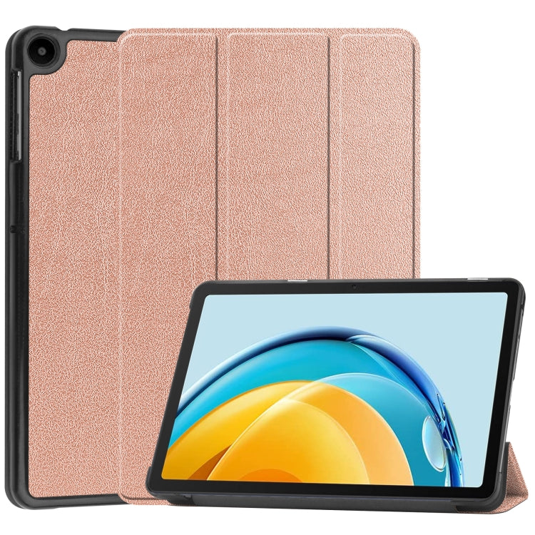Custer Pure Color 3-Fold Holder Leather Tablet Case, For Lenovo Tab M8 4th Gen / TB-300FU, For Huawei Matepad SE 10.4