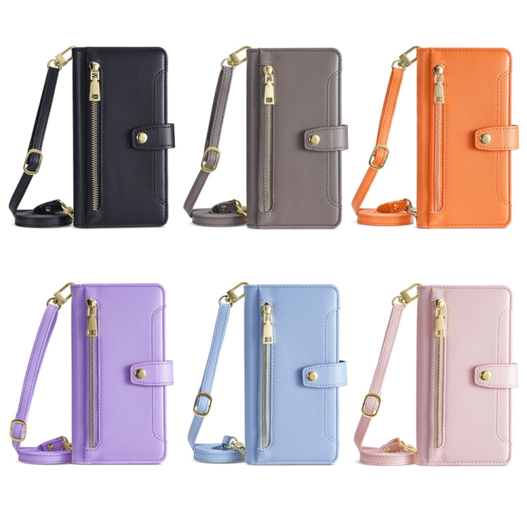 Sheep Texture Cross-body Zipper Wallet Leather Phone Case, For Motorola Moto E13 4G, For OPPO A17k, For OPPO Reno8 T 4G, For Xiaomi Poco X5 Pro / Redmi Note 12 Pro Speed, For Honor X9a 5G