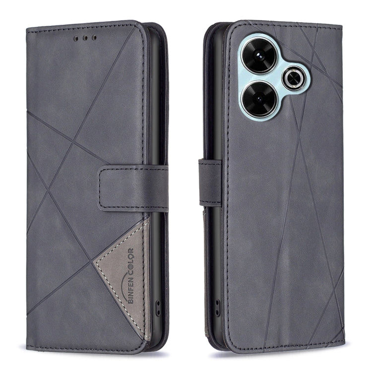 Magnetic Buckle Rhombus Texture Leather Phone Case, For Xiaomi Poco M6 4G / Redmi 13 4G, For Xiaomi Redmi Note 13 Pro 4G Global, For Xiaomi Poco M6 Pro 4G, For Xiaomi Redmi A3, For Xiaomi Redmi Note 13 4G Global, For Xiaomi Redmi K70E