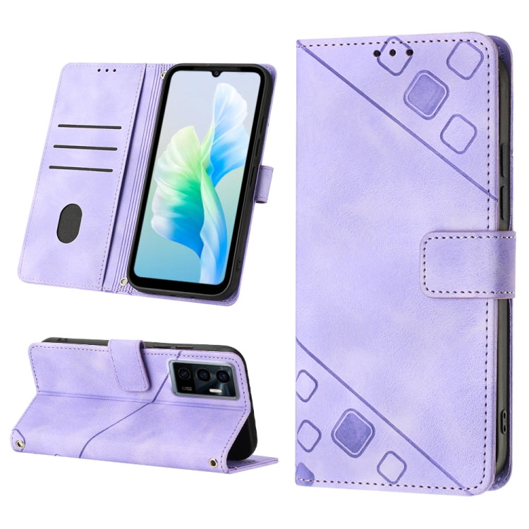 Skin-feel Embossed Leather Phone Case, For vivo S10e 5G / V23e 4G&5G / Y75 4G, For vivo V20 / V21e 4G / Y73 2021, For vivo Y02s, For vivo Y15s 2021 / Y15a, For vivo Y17 / Y15 / Y12 / U10 / Y11 / Y3, For vivo Y21 2021 / Y33s / Y21s