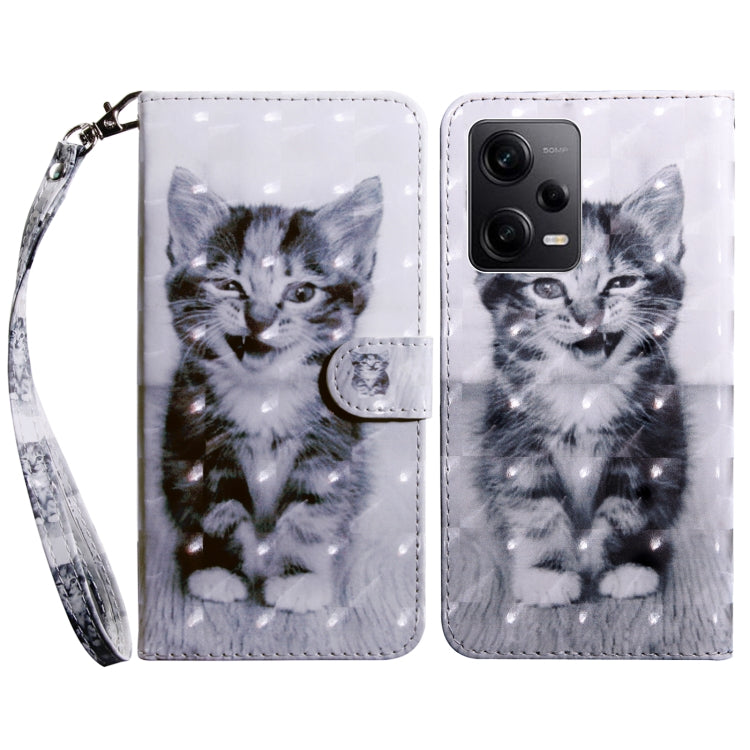 3D Painted Leather Phone Case, For Motorola Moto E13, For Motorola Moto G13 / G23, For Xiaomi Redmi Note 12 Pro 5G Global