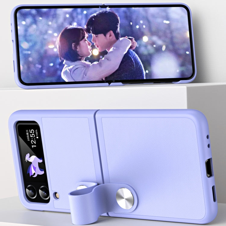 Hand Strap Type Leather Phone Case, For Samsung Galaxy Z Flip4 / Flip3