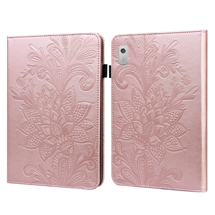 Lace Flower Embossing Pattern Leather Tablet Case, For Lenovo Tab M9