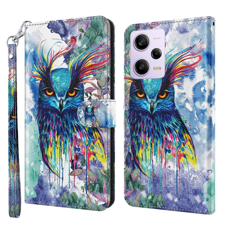 3D Painting Pattern Leather Phone Case, For Motorola Moto E13, For Motorola Moto G13 / G23 / G53, For Xiaomi Redmi 11A 4G, For Xiaomi Redmi Note 12 Pro 5G Global