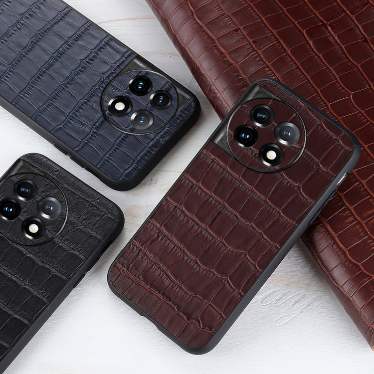 Accurate Hole Crocodile Texture Genuine Leather Phone Case, For OnePlus 11 5G, For OnePlus Ace 2 / 11R, For Samsung Galaxy A24