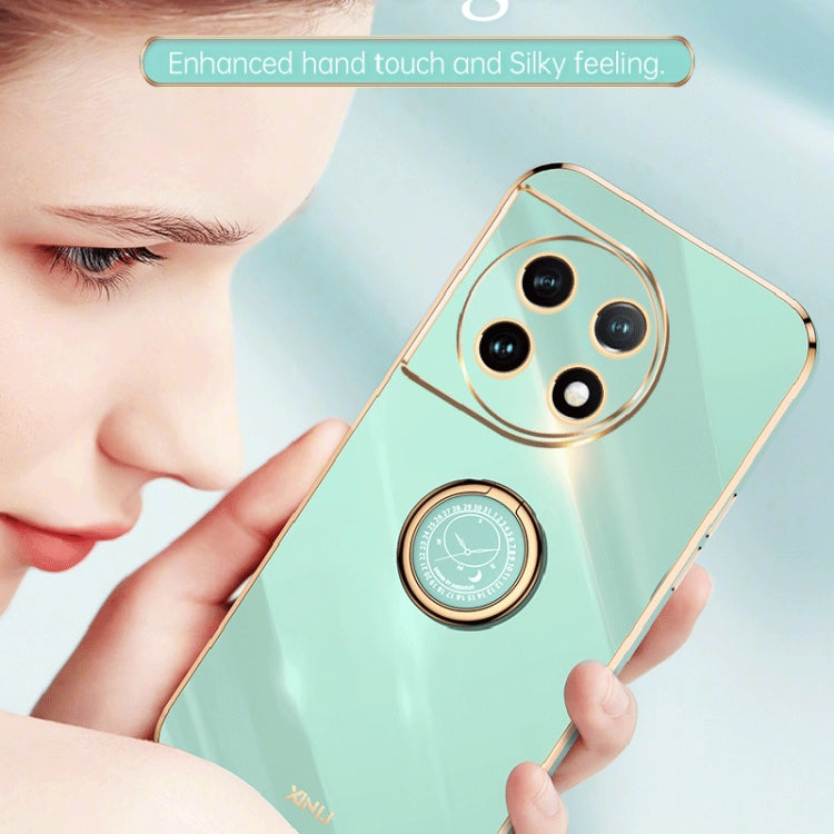 XINLI Straight Edge 6D Electroplate TPU Phone Case with Ring Holder, For OnePlus 11, For OnePlus Ace 2, For Realme GT Neo 5, For OPPO Reno8 T 5G, For vivo Y100, For Samsung Galaxy A24 4G