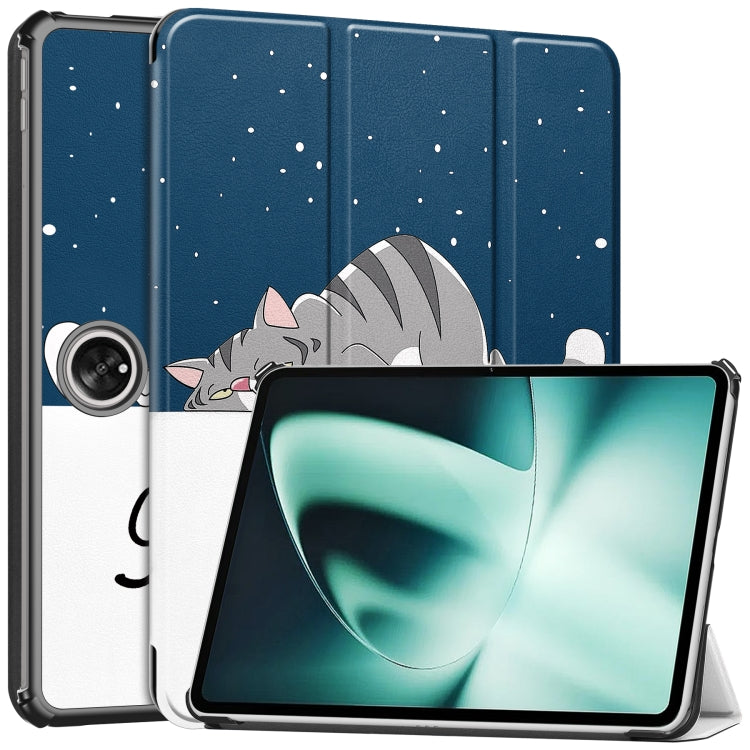 Custer Painted 3-Fold Holder Smart Leather Tablet Case, For OnePlus Pad